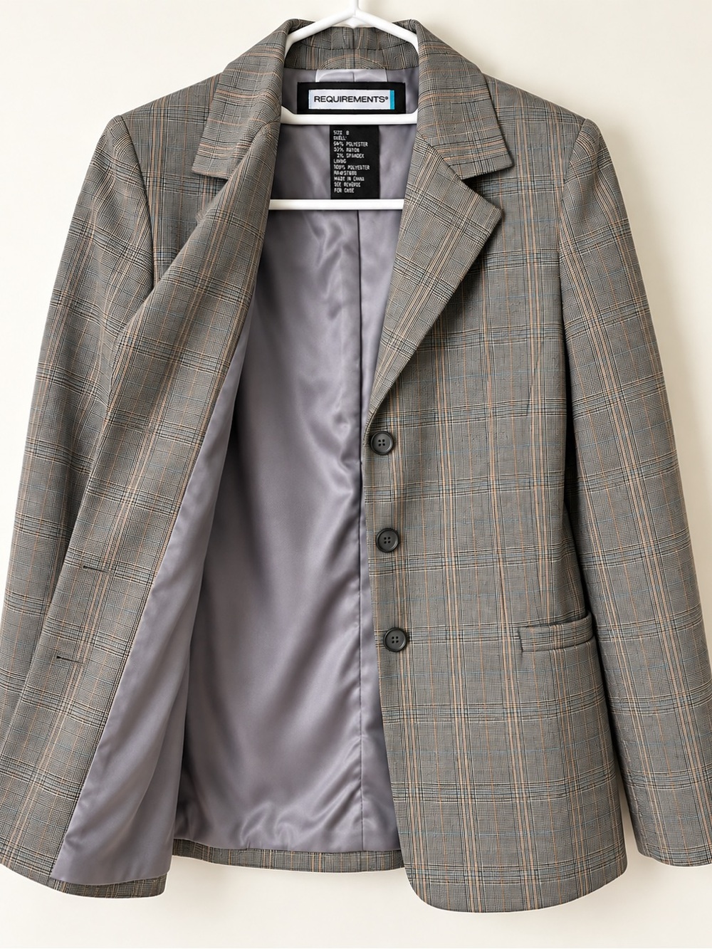 Vintage Requirements Plaid Blazer Size 8 Y2K 2000s Academia Jacket